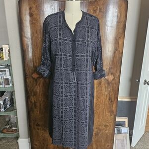 Johnny Was Black Long Sleeve Dress